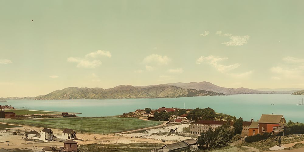 California - the Golden Gate and Mt Tamalpais Ca 1900 art print by Vintage Photochrom United States for $57.95 CAD