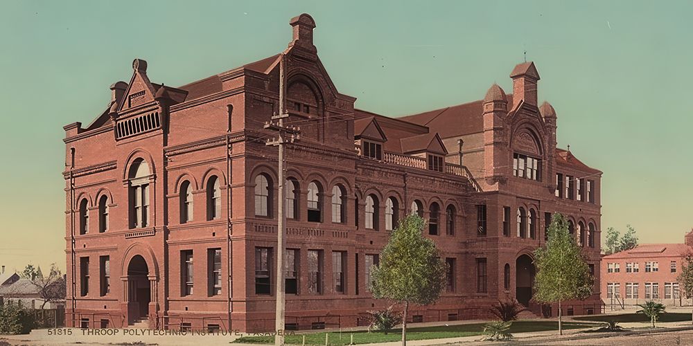 California - Throop Polytechnic Institute Pasadena Ca 1898 art print by Vintage Photochrom United States for $57.95 CAD