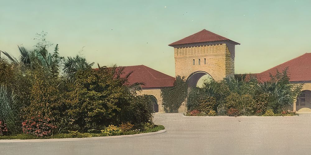 California - Western Entrance to Inner Quadrangle Leland Stanford Junior University Ca 1898 art print by Vintage Photochrom United States for $57.95 CAD