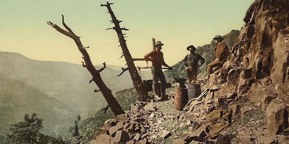 Colorado - a Miners Blacksmith Ca 1898 art print by Vintage Photochrom United States for $57.95 CAD