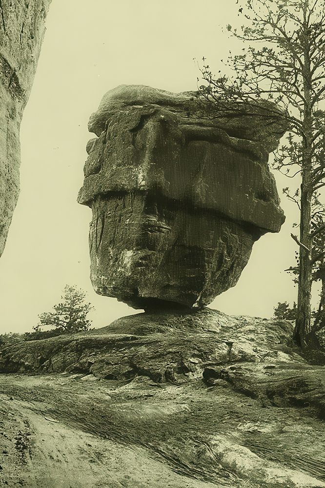 Colorado - Balanced Rock Garden of the Gods Ca 1898 art print by Vintage Photochrom United States for $57.95 CAD