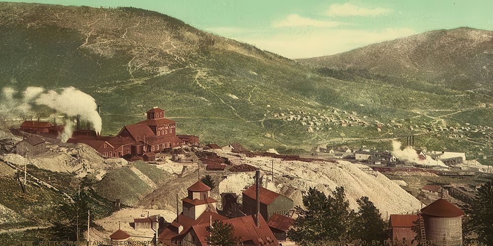 Colorado - Battle Mountain Mines Cripple Creek Ca 1900 art print by Vintage Photochrom United States for $57.95 CAD