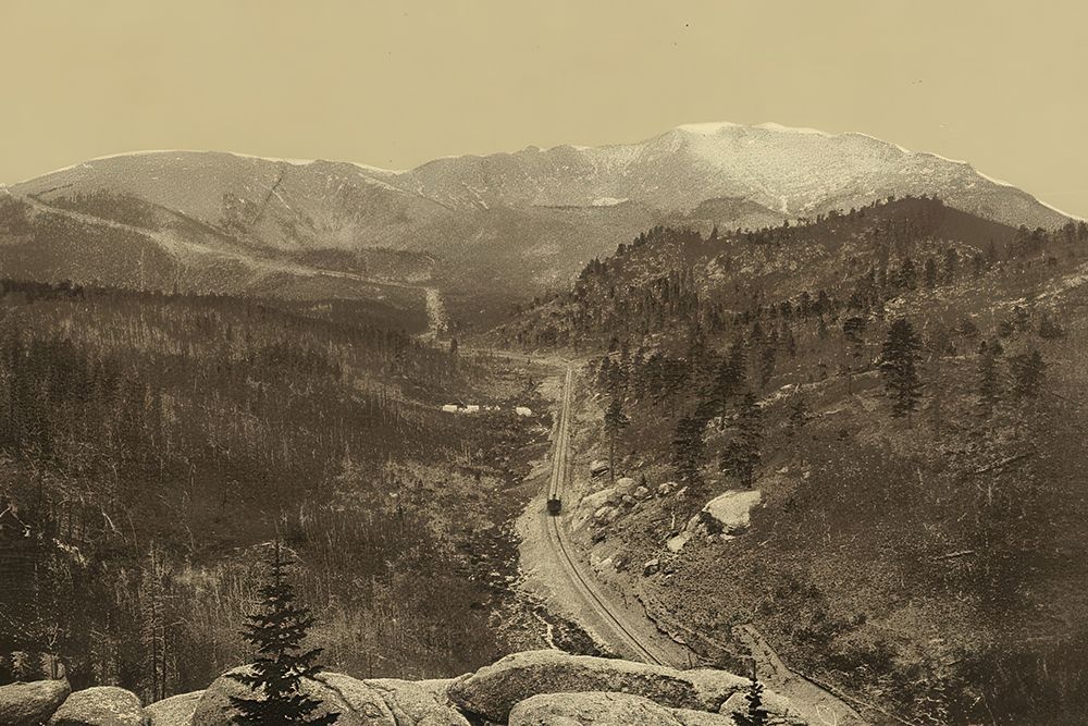 Colorado - Crossing the Timber Line Pikes Peak Railway Ca 1898 art print by Vintage Photochrom United States for $57.95 CAD