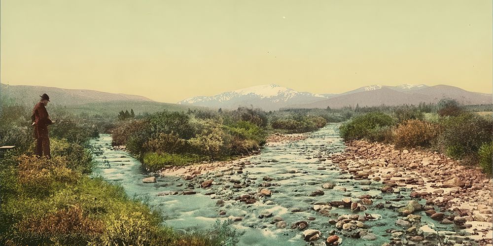 Colorado - Fishing on Williams Fork Middle Park Ca 1898 art print by Vintage Photochrom United States for $57.95 CAD