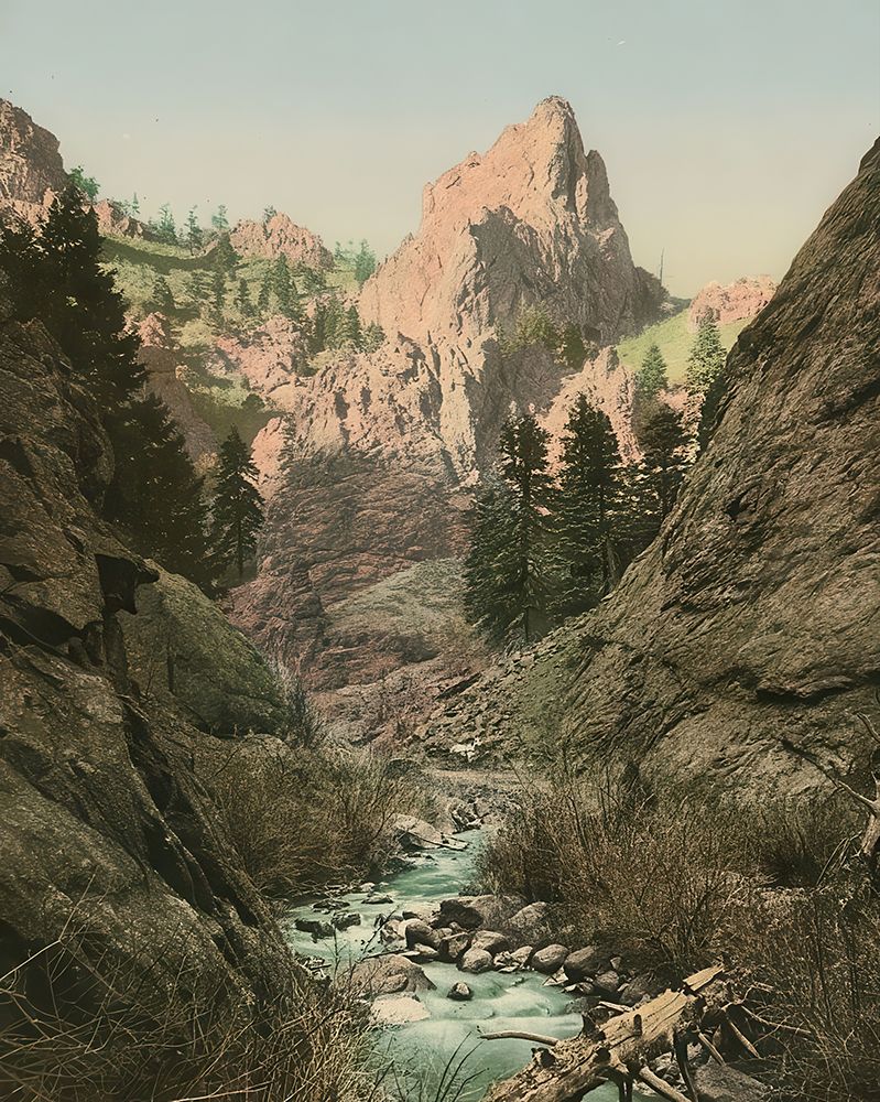 Colorado - in South Cheyenne Canyon Ca 1901 art print by Vintage Photochrom United States for $57.95 CAD