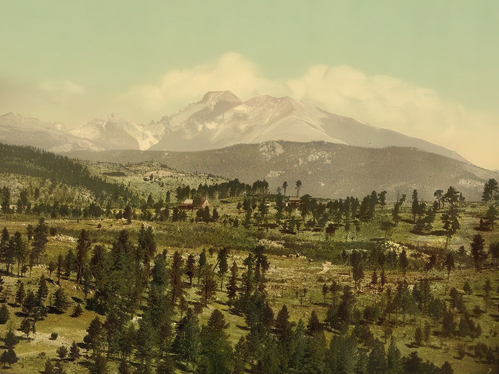 Colorado - Longs Peak from Mont Alto Ca 1901 art print by Vintage Photochrom United States for $57.95 CAD