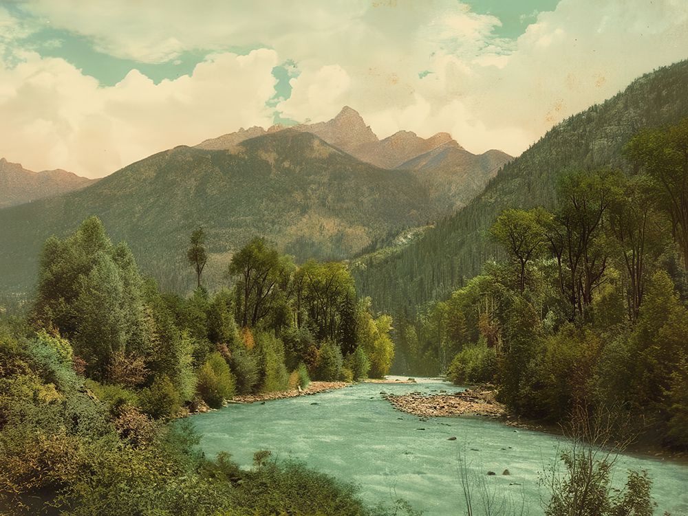 Colorado - Needle Mountains from Animas Canyon Ca 1901 art print by Vintage Photochrom United States for $57.95 CAD