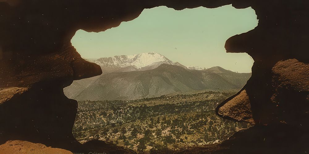 Colorado - Pikes Peak from Gateway Ca 1898 art print by Vintage Photochrom United States for $57.95 CAD