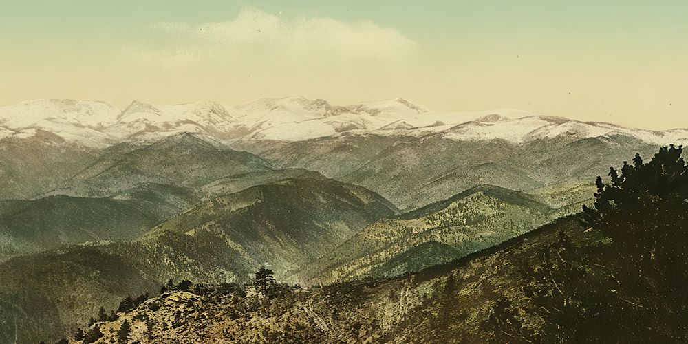 Colorado - Snowy Range from Bellevueca 1898 art print by Vintage Photochrom United States for $57.95 CAD