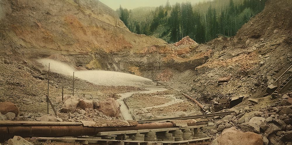 Colorado Placer Mining Ca 1898 art print by Vintage Photochrom United States for $57.95 CAD