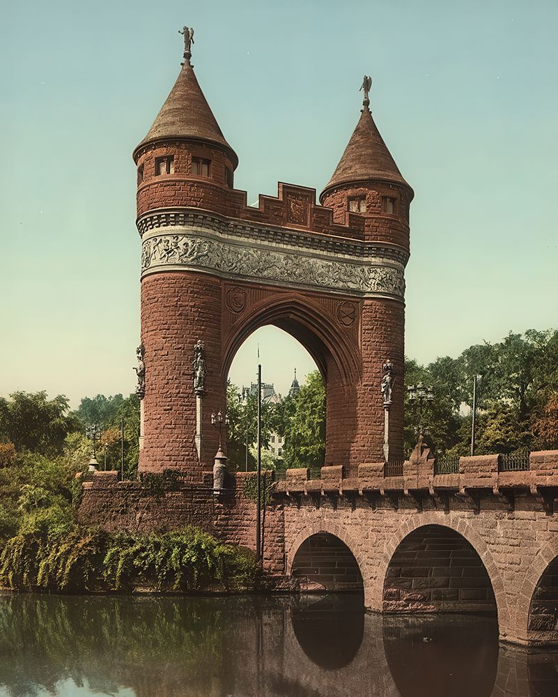 Connecticut - Memorial Arch Hartford Ca 1905 art print by Vintage Photochrom United States for $57.95 CAD