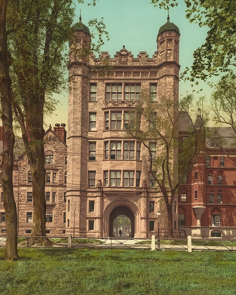 Connecticut - Phelps Hall and Gateway Yale College Ca 1901 art print by Vintage Photochrom United States for $57.95 CAD