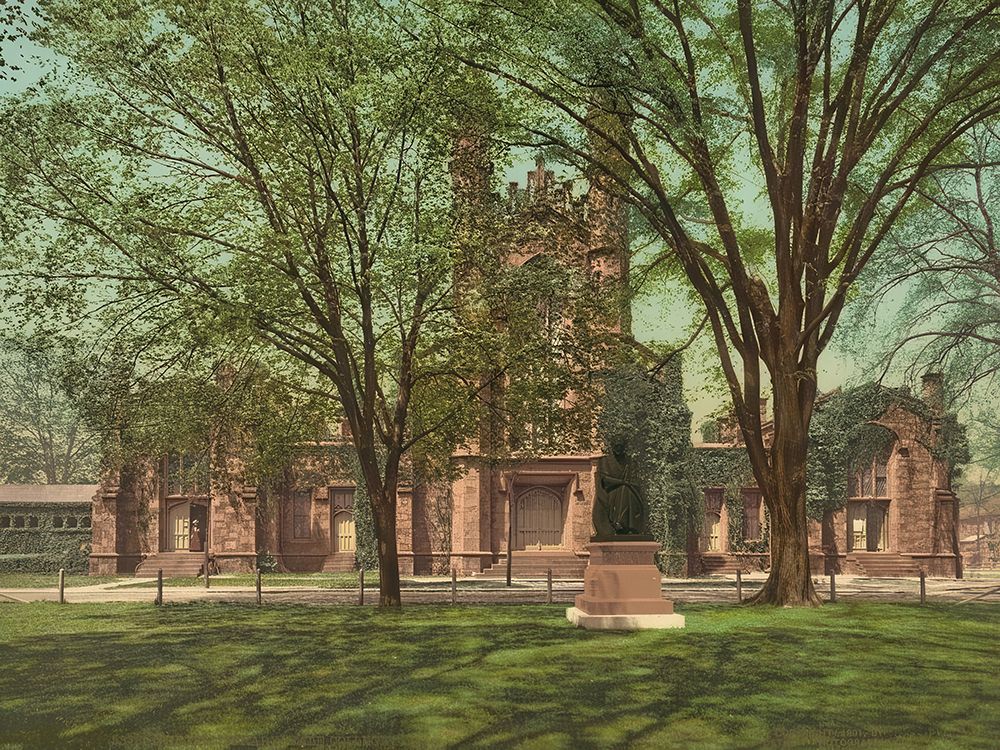 Connecticut - the Old Library Yale College Ca 1901 art print by Vintage Photochrom United States for $57.95 CAD
