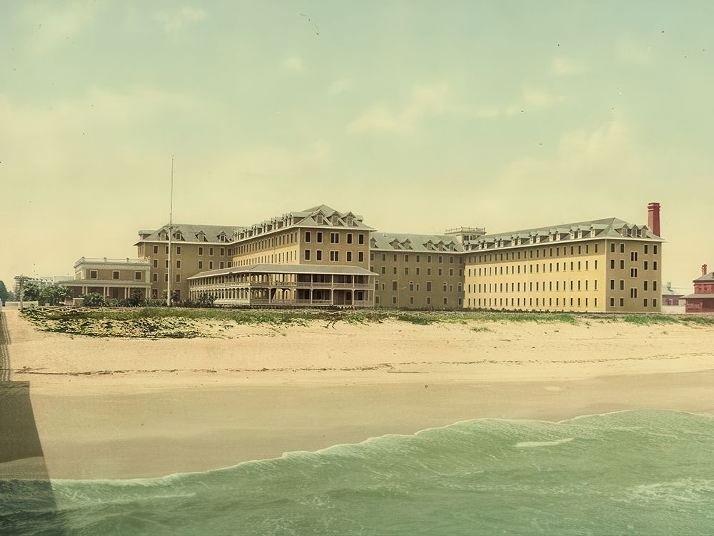 Florida - the Breakers Palm Beach Ca 1901 art print by Vintage Photochrom United States for $57.95 CAD