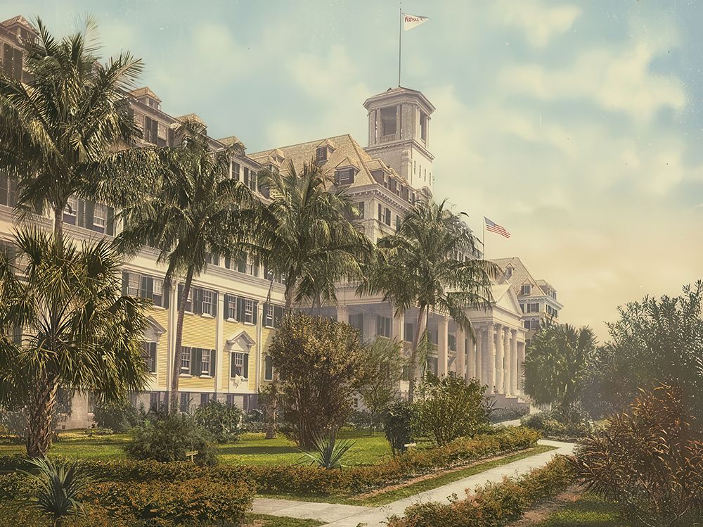 Florida - the Royal Ponciana Palm Beach Ca 1900 art print by Vintage Photochrom United States for $57.95 CAD