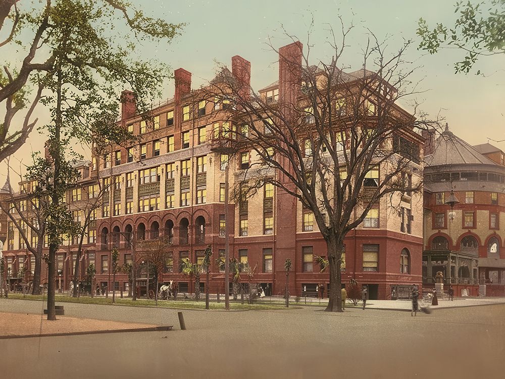 Georgia - Hotel De Soto Savannah Ca 1900 art print by Vintage Photochrom United States for $57.95 CAD