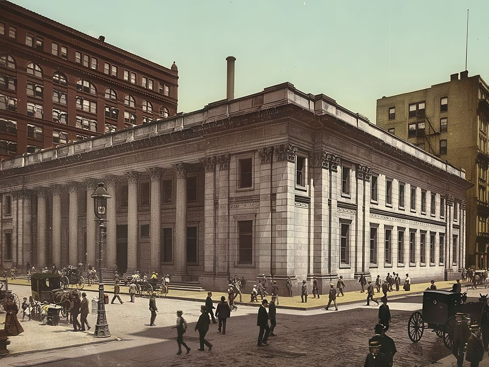 Illinois Trust and Savings Bank Chicago Ca 1900 art print by Vintage Photochrom United States for $57.95 CAD