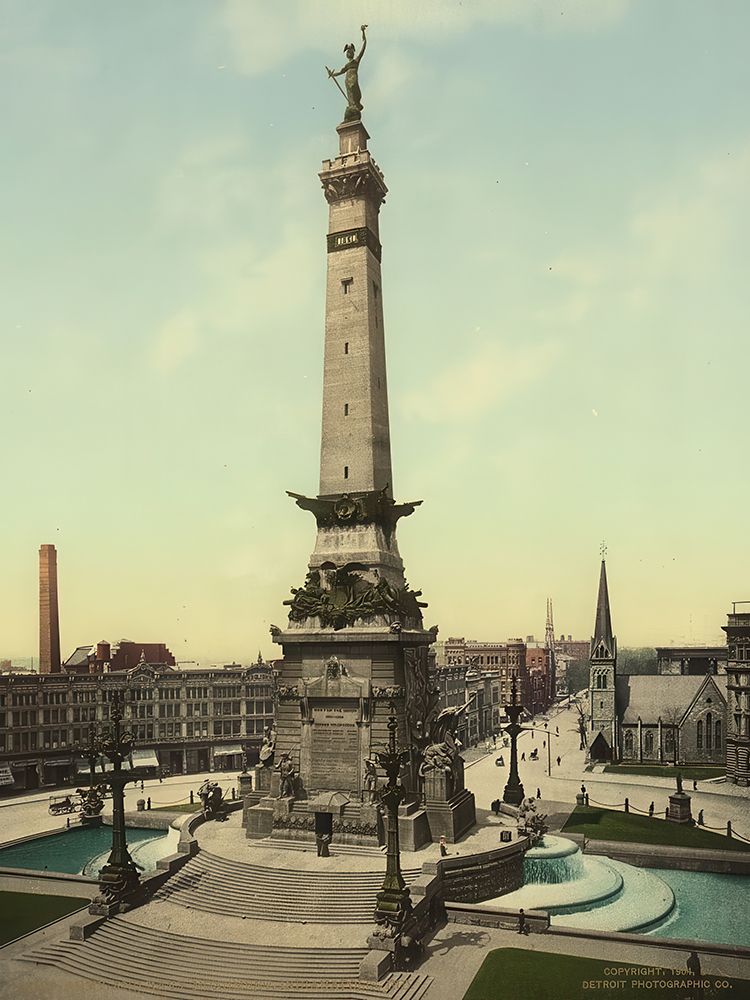 Indiana - Army and Navy Monument Indianapolis Ca 1904 art print by Vintage Photochrom United States for $57.95 CAD