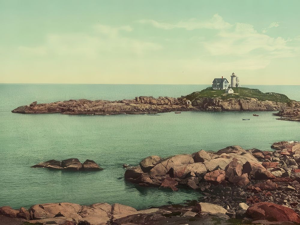 Maine - the Nubble York Ca 1901 art print by Vintage Photochrom United States for $57.95 CAD