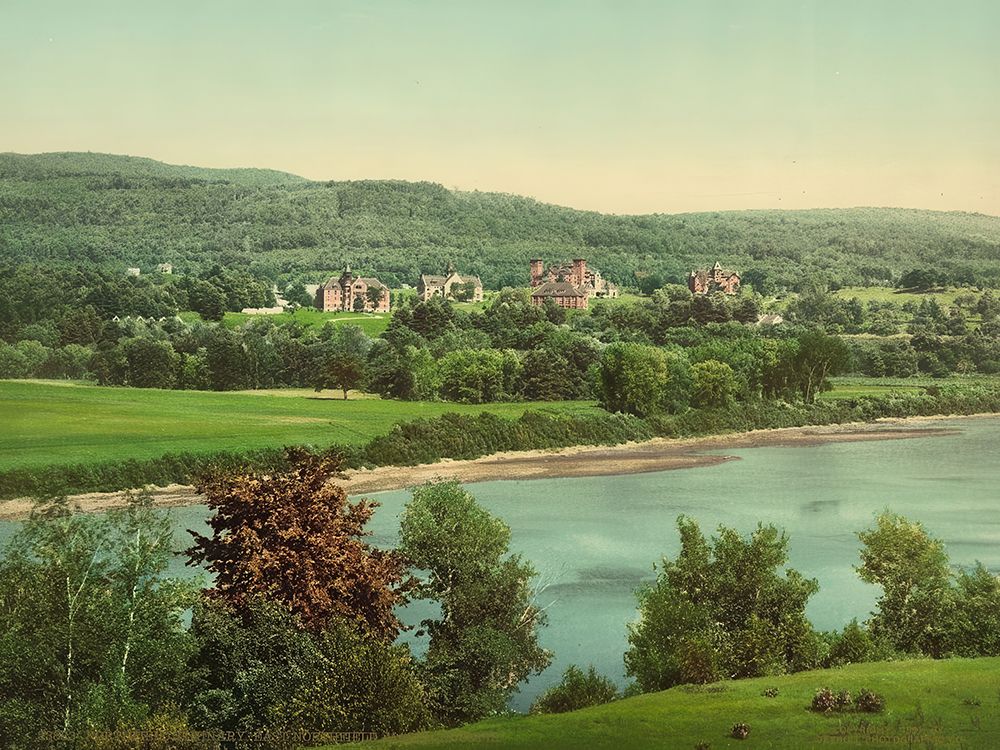 Massachusetts - Northfield Seminary East Northfield Ca 1901 art print by Vintage Photochrom United States for $57.95 CAD