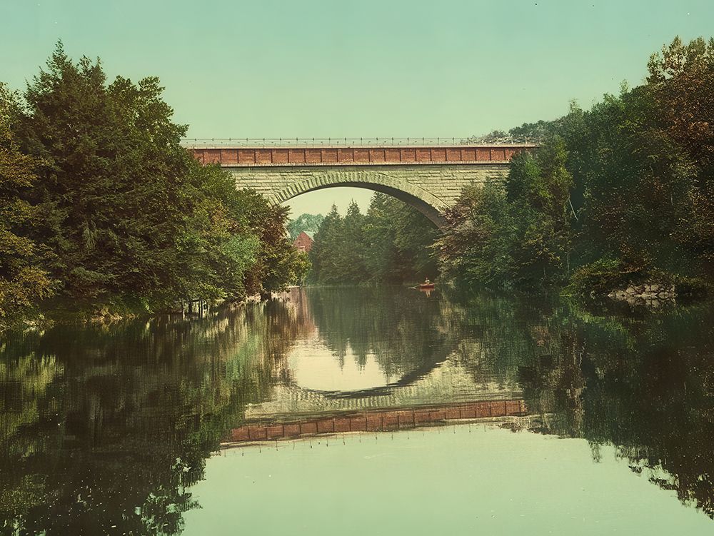 Massachusetts -echo Bridge Newton Ca 1901 art print by Vintage Photochrom United States for $57.95 CAD