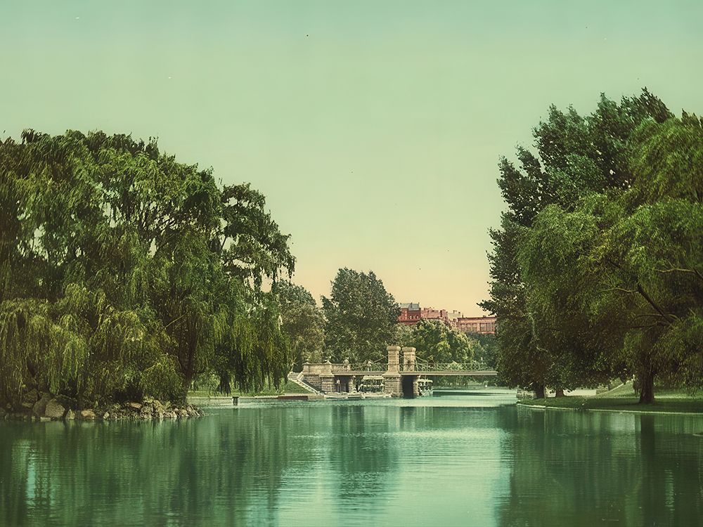 Massachusetts -lake in the Public Garden Boston Ca 1900 art print by Vintage Photochrom United States for $57.95 CAD