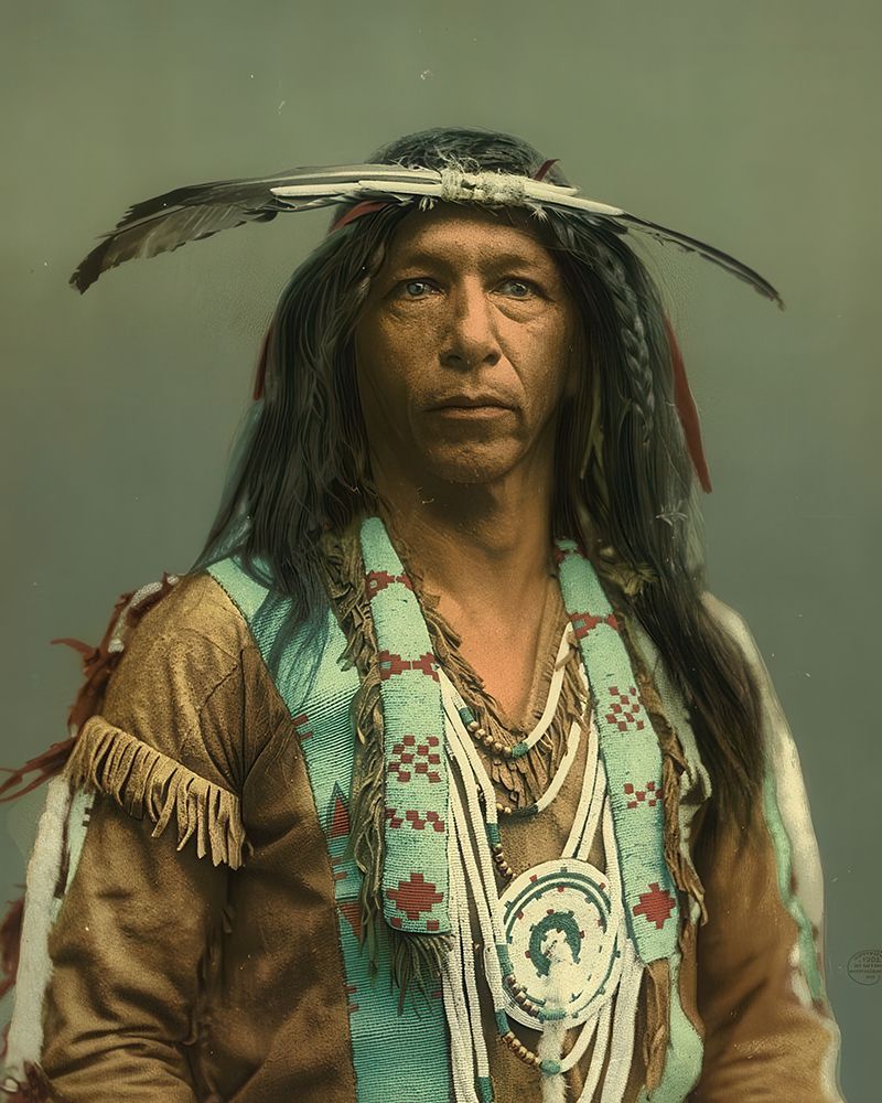 Michigan - Arrowmaker an Ojibwa Brave Ca 1903 art print by Vintage Photochrom United States for $57.95 CAD