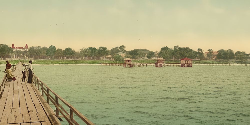 Mississippi - Mexican Gulf Hotel Pass Christian Ca 1901 art print by Vintage Photochrom United States for $57.95 CAD