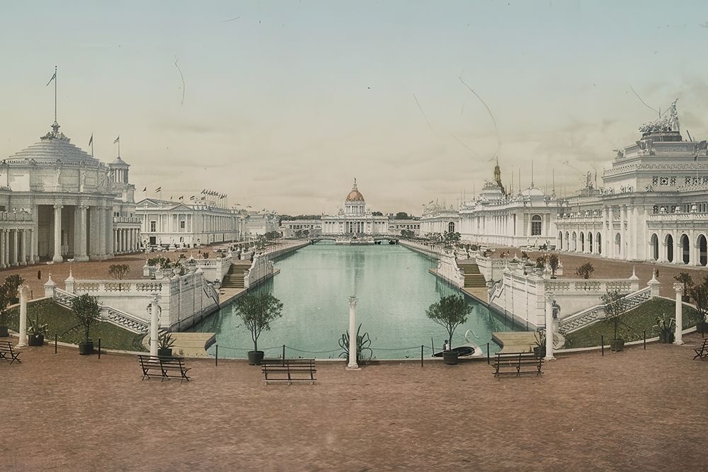 Nebraska - Grand Court Looking West Ca 1898 art print by Vintage Photochrom United States for $57.95 CAD