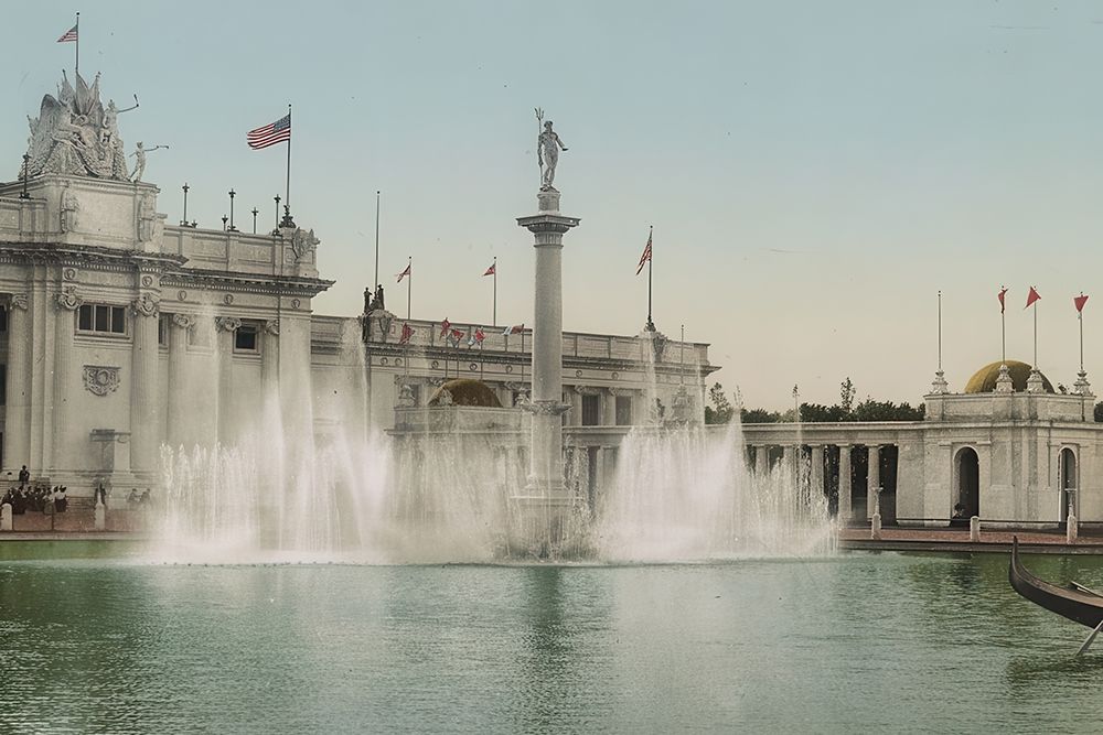 Nebraska - Neptunes Fountain Ca 1898 art print by Vintage Photochrom United States for $57.95 CAD