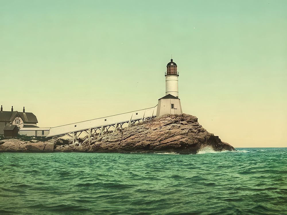 New Hampshire - White Island Light Isles of Shoals Ca 1901 art print by Vintage Photochrom United States for $57.95 CAD