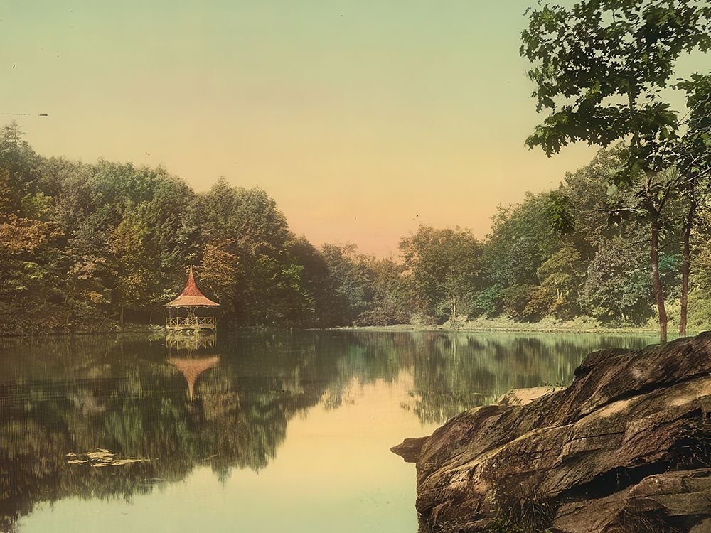 New Jersey - Lake Lenape Delaware Water Gap Ca 1900 art print by Vintage Photochrom United States for $57.95 CAD