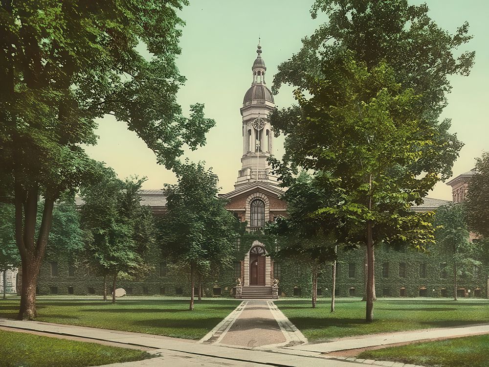 New Jersey - Nassau Hall Princeton University Ca 1903 art print by Vintage Photochrom United States for $57.95 CAD