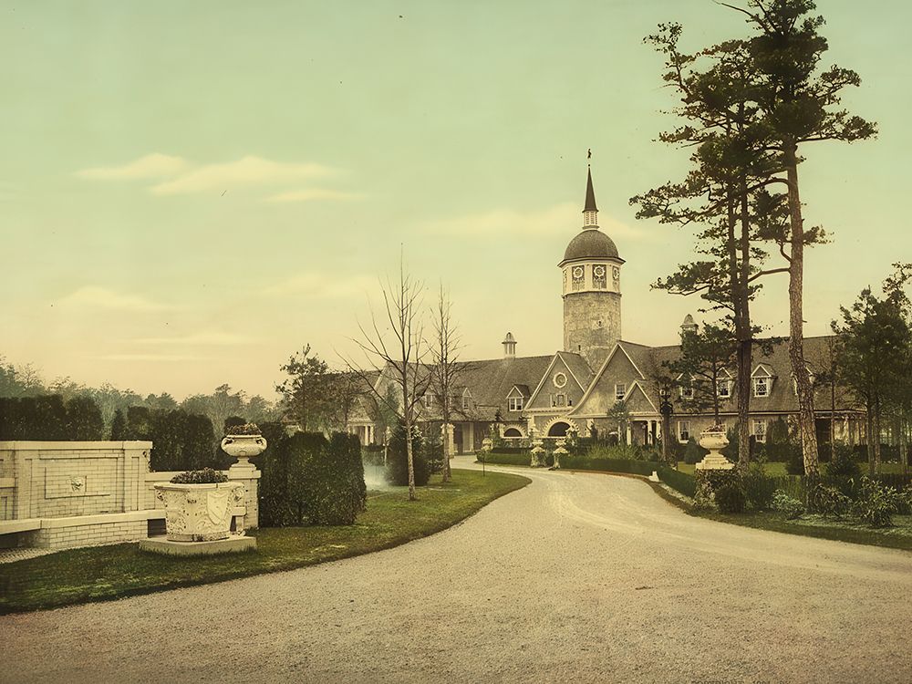 New Jersey - the Stables at Georgian Court Lakewood Ca 1901 art print by Vintage Photochrom United States for $57.95 CAD