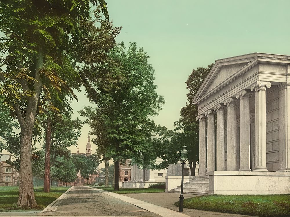 New Jersey - Whig and Clio Halls Princeton University Ca 1903 art print by Vintage Photochrom United States for $57.95 CAD