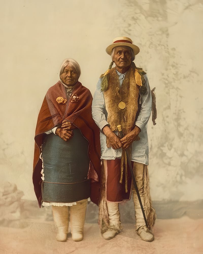 New Mexico - Jose Jesus and Wife Ca 1899 art print by Vintage Photochrom United States for $57.95 CAD