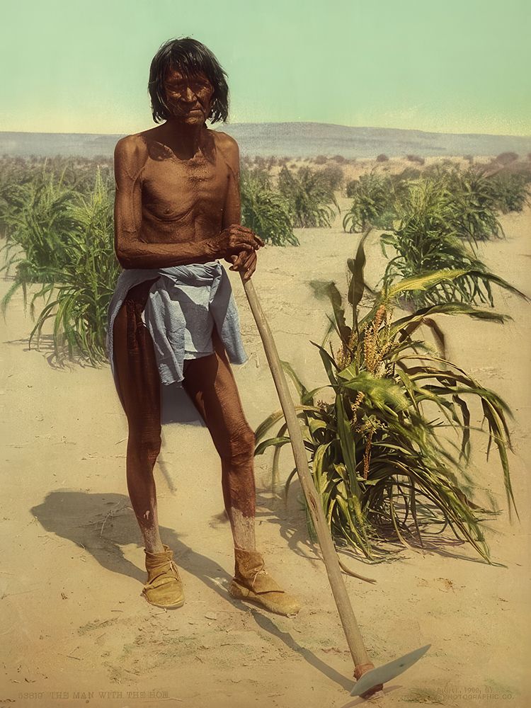 New Mexico - the Man with the Hoe Ca 1902 art print by Vintage Photochrom United States for $57.95 CAD
