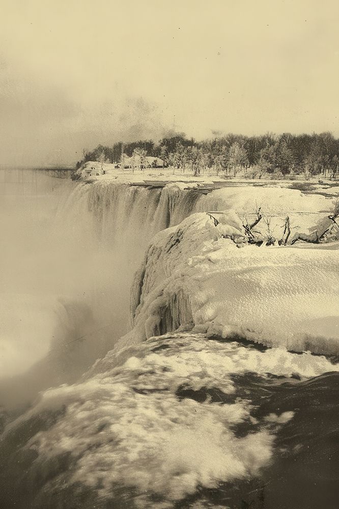New York - American Fall in Winter Niagara Ca 1898 art print by Vintage Photochrom United States for $57.95 CAD