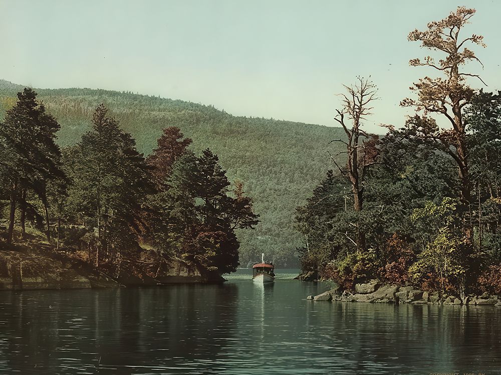 New York - Among the Harbor Islands Lake George Ca 1904 art print by Vintage Photochrom United States for $57.95 CAD