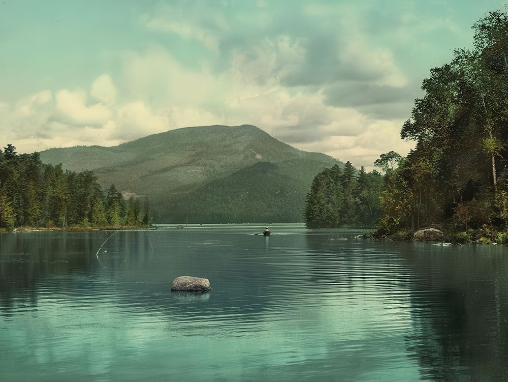 New York - Blue Mountain from Eagle Lake Adirondack Mountains Ca 1902 art print by Vintage Photochrom United States for $57.95 CAD