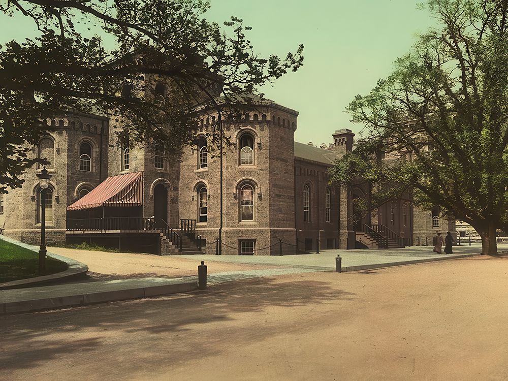 New York - Grant Hall U S Military Academy West Point Ca 1901 art print by Vintage Photochrom United States for $57.95 CAD