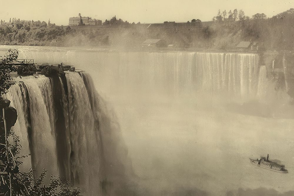 New York - Horseshoe Fall from Goat Island Niagara Ca 1898 art print by Vintage Photochrom United States for $57.95 CAD