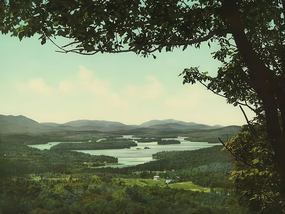 New York - Lower Saranac Lake Adirondack Mountains Ca 1902 art print by Vintage Photochrom United States for $57.95 CAD