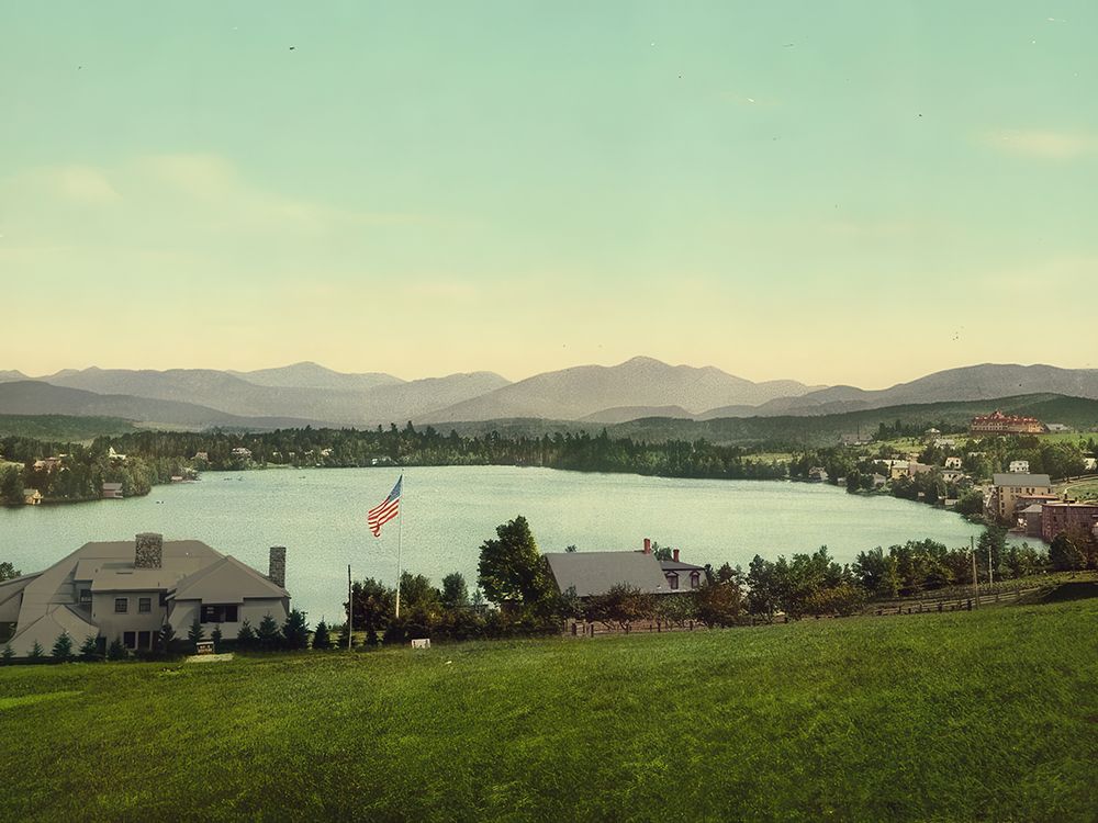 New York - Mirror Lake Adirondack Mountains Ca 1902 (2) art print by Vintage Photochrom United States for $57.95 CAD