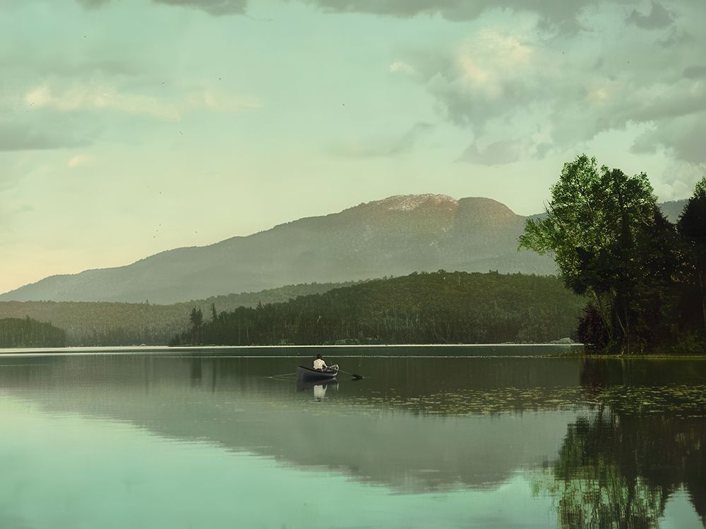 New York - Mt Ampersand from Round Lake Adirondack Mountains Ca 1902 art print by Vintage Photochrom United States for $57.95 CAD