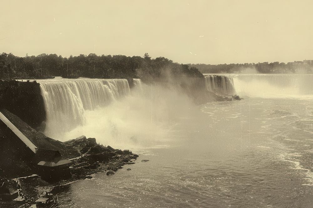 New York - Niagara Falls from Steel Arch Bridge Ca 1900 art print by Vintage Photochrom United States for $57.95 CAD