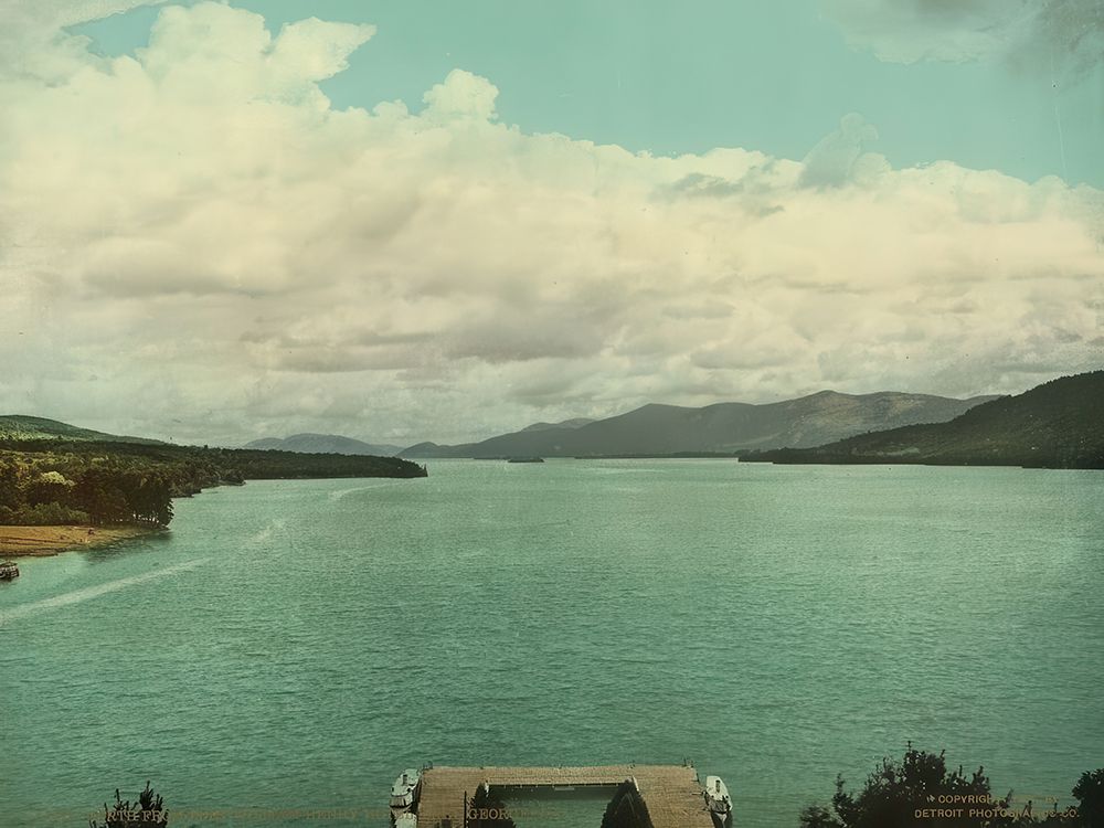 New York - North from Fort William Henry Hotel Lake George Ca 1904 art print by Vintage Photochrom United States for $57.95 CAD