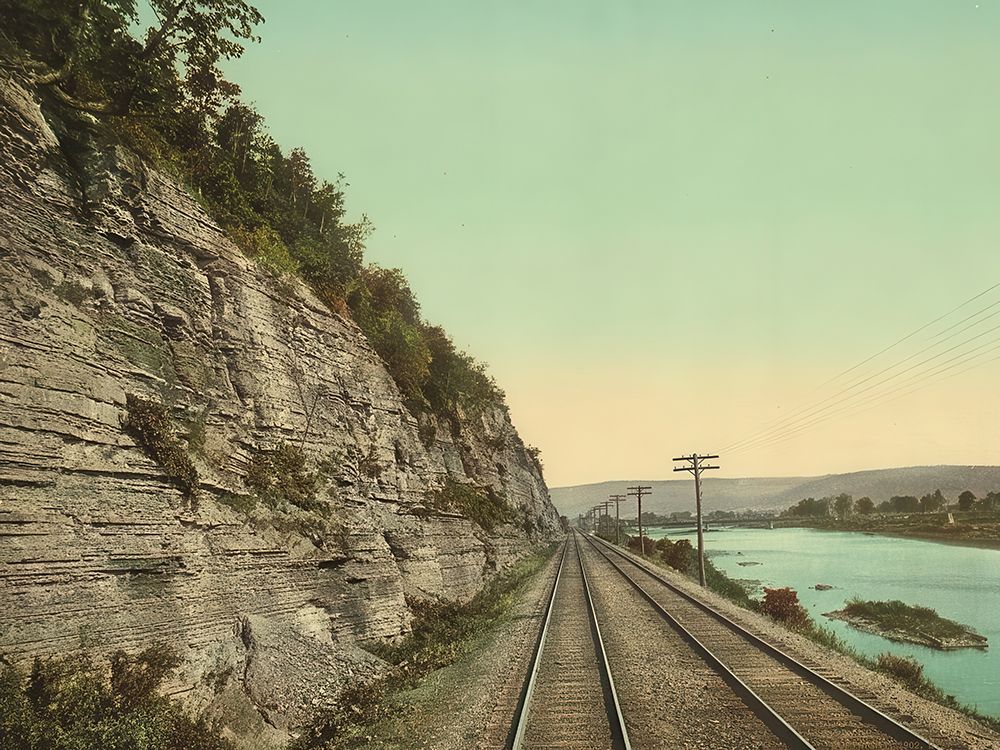 New York - Palisades at Corning Ca 1902 art print by Vintage Photochrom United States for $57.95 CAD