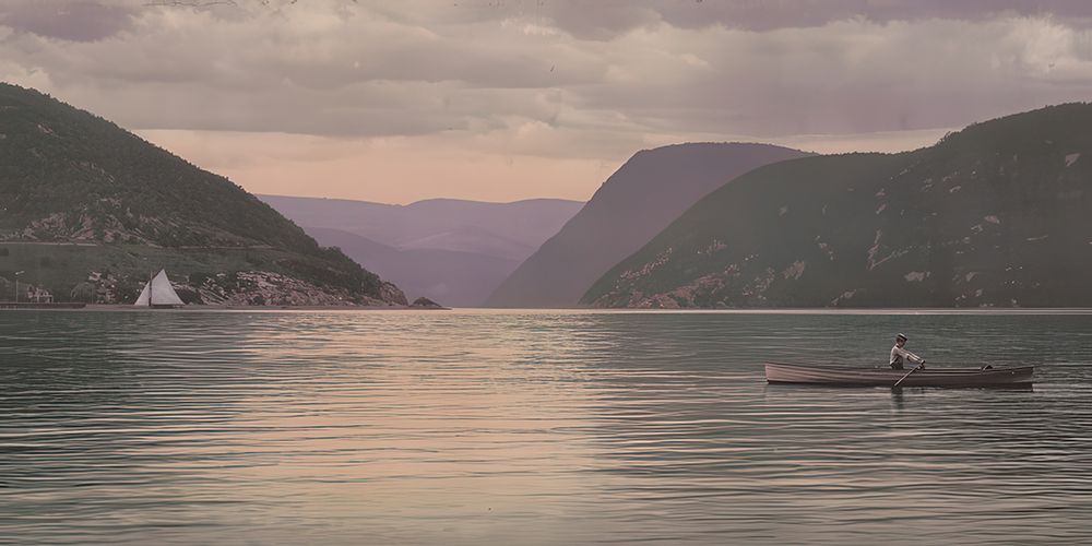 New York - Peekskill Bay and the Narrows Hudson River Ca 1899 art print by Vintage Photochrom United States for $57.95 CAD