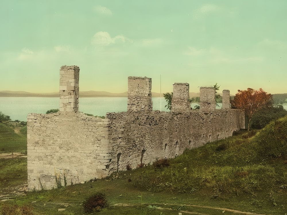 New York - Ruins of Fort Crown Point a British Fort on Lake Champlain Crown Point Ca 1902 art print by Vintage Photochrom United States for $57.95 CAD